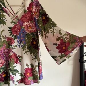 Show Me Your Mumu Joni Flow Dress Duchess Darling White Floral Size XS